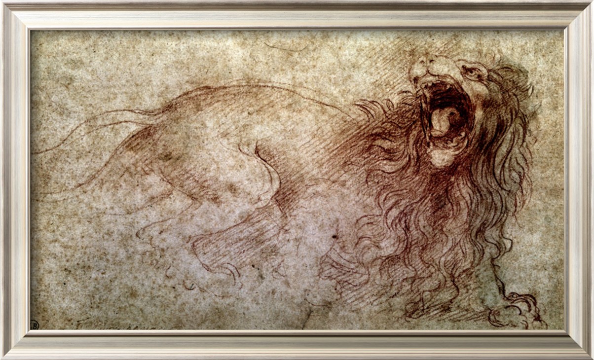 SKETCH OF A ROARING LION By Leonardo Da Vinci